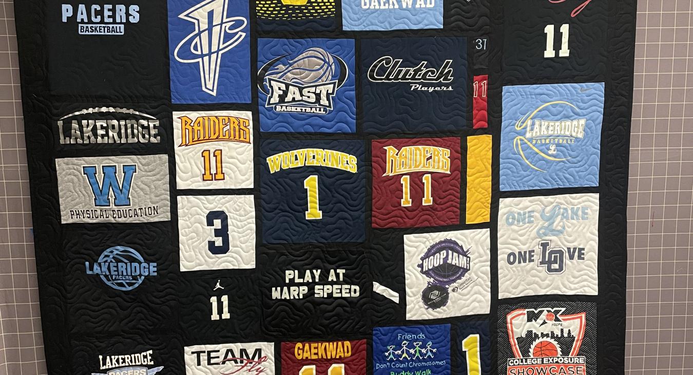 Mosaic Athletic Jerseys T-Shirt Quilt
