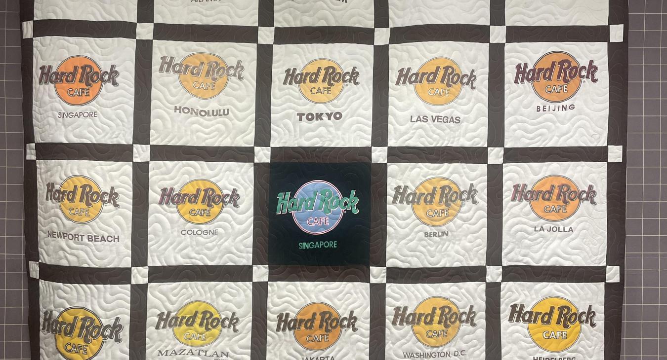 Hard Rock Vacation Memory T-Shirt Quilt